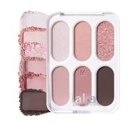 Laka Forever 6 Eyeshadow Palette, 7g/0.24oz, 6 Buildable Matte, Shimmer & Glitter Shades, Layerable, Easy Blend Colors for Daily to Bold Looks, K-Beauty (#03 Prim Rose)