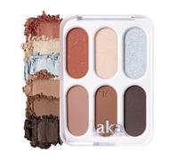 Laka Forever 6 Eyeshadow Palette, 7g/0.24oz, 6 Buildable Matte, Shimmer & Glitter Shades, Layerable, Easy Blend Colors for Daily to Bold Looks, K-Beauty (#01 Beginning)