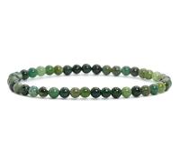 LAKADA Genuine Gemstone Bracelet with Round 4 mm Beads - Various Lengths - Healing Stone Protective Stone Bracelet Lucky Charm Talisman Gift, M - 18 CM, Gemstone, Gemstone