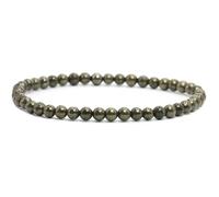 LAKADA Genuine Gemstone Bracelet with Round 4 mm Beads - Various Lengths - Healing Stone Protective Stone Bracelet Lucky Charm Talisman Gift, M - 18 CM, Gemstone, Gemstone