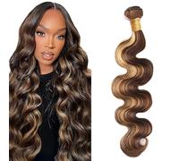 Lakaisa Body Wave Human Hair Bundles Blonde 100% Unprocessed Brazilian Remy Hair P427 Highlight Real Hair Weft Extensions Sew-in Hair 1 Bundle for Woman 16 Inches
