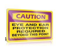 Lake Accessories Art - Caution Eye And Ear Protection Required Beyond This Point Nostalgic Metal Wall Art Ready To Hang For Mountain(30X40CM)