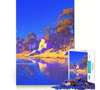 Lake And Forest Landscape 1000 Piece Puzzle For Adults Mental Sharp Serene Game Home Activity Santa Surprise (38x26cm)