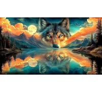 Lake-and-Mountain-Illusion 1000 Pieces Jigsaw Puzzles for Adults Challenging Game Jigsaw Puzzle Home Decors for Men Women Elders Seniors 38x52cm/1000pcs