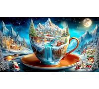 Lake-and-Mountain-Illusion 1000 Pieces Jigsaw Puzzles for Adults Challenging Game Jigsaw Puzzle Home Decors for Adults Gifts 75x50cm/1000pcs