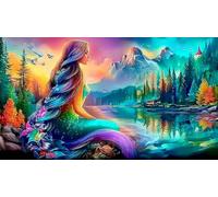 Lake-and-Mountain-Illusion 1000 Pieces Jigsaw Puzzles for Adults Educational Games Jigsaw Puzzle Home Decors for Men Women Elders Seniors 75x50cm/1000pcs