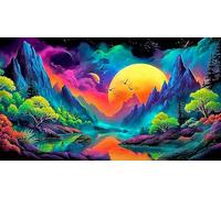 Lake-and-Mountain-Illusion Jigsaw Puzzles 1000 Pieces Fun and Challenging Family Game Puzzle Game Great Gift Idea for The Whole for Women, Gifts for Men 38x52cm/1000pcs