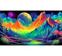 Lake-and-Mountain-Illusion Puzzle Game 1000 Piece Recycled Paper Impossible Hard Difficult Challenging for The Whole for Women, Gifts for Men 38x26cm/1000pcs