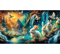 Lake-and-Mountain-Illusion Puzzle Game 1000 Piece Recycled Paper Impossible Hard Difficult Challenging for The Whole for Women, Gifts for Men 38x52cm/1000pcs