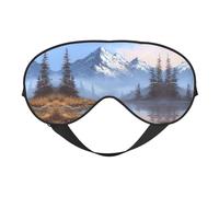 Lake and Snow Mountain Print Satin Sleep Mask & Eye Mask | Deep Dream Sleep Masks for Women & Men | Soft Sleeping Eye Mask to Nourish Skin