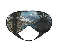 Lake and Snow Mountain Print Satin Sleep Mask & Eye Mask | Deep Dream Sleep Masks for Women & Men | Soft Sleeping Eye Mask to Nourish Skin