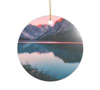 Lake and Sunset Print Wedding Gift Ideas for Couples, A Just Married Acrylic Christmas Tree Ornament