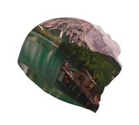 Lake And Wood Cottage Print Chemo Headwear Women Soft Beanie Head Wrap Scarf Cap Alopecia Bandana Head Cover Multifunction