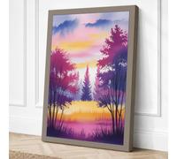 Lake at Golden Hour Modern Canvas Wall Art Print 24x16 Inch (61 x 41 cm)