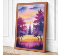 Lake at Golden Hour Modern Canvas Wall Art Print 30x20 Inch (76 x 51 cm)