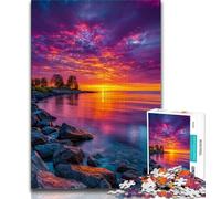 Lake at Sunset 1000 Piece Jigsaw Puzzle for Adults Teens,Decompressing Intellectual Educational Toy Secret Santa Gifts (50x75cm)