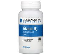 Lake Avenue Nutrition, Vitamin D3, 1,000 IU, 360 Softgels