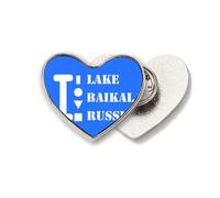 Lake Baikal Russia Art Deco Fashion Heart Metal Pin Brooch Clip Love