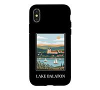Lake Balaton Hungary Sailing Retro Travel Design Case for iPhone X/XS