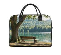 Lake Bench Laptop Tote Bag Casual Travel Handbag Multi Pocket Shoulder Bags for Work Travel