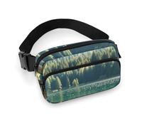 Lake Bench Waist Bag Fashion Fanny Bag with Adjustable Strap for Outdoor Workout Cycling Unisex, white, 20x13cm, Waist Bag