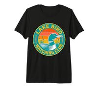 Lake Bird Watching Club Retro Loon Vintage Sunset Premium T-Shirt