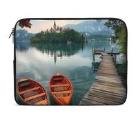 Lake Bled Slovenia Church on The Island Laptop Case Sleeve Bag 17inch Durable Shockproof Protective Computer Carrying Cover Briefcase