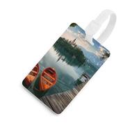 Lake Bled Slovenia Church on The Island Luggage Tag for Suitcase Cute ID Tags Travel Baggage Identifier Labels White-Style