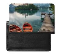 Lake Bled Slovenia Church on The Island Passport Wallet Cute Passport Case with Card Slot Travel Passport Holder Cover