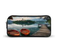 Lake Bled Slovenia Church on The Island Pencil Case Cute Pen Pouch Cosmetic Bag Pecil Box Organizer for Travel Office