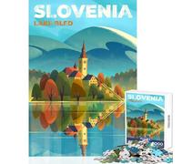 Lake Bled Slovenia Hard Jigsaw Puzzle for Adults 1000 Pieces Birthday Gifts Difficult Hard Home Decoration Toys for And 14 Years And over size 38x52cm