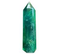Lake Blue Fluorite Crystal Tower Large Quartz Point Wand Obelisk 6 Faceted Home Decor Gift,(20~22)*4cm