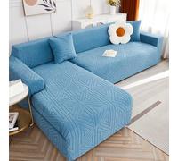 Lake Blue Sofa Cover Soft & Comfortable Couch Protector for Leather Sofa Dustproof Chaise Longue Slipcover Fits 1 Seater 90 140cm Ideal for Living Room