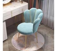 Lake Blue Velvet Upholstered Dining Chairs with Stylish Legs - Perfect Armchairs for Girls' Rooms, Makeup Tables, Beauty Salons, and Elegant Kitchens