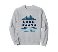 Lake Bound Mountain Adventure Boating Scenic Sweatshirt, Adult Unisex, Heather Grey, L