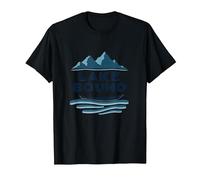 Lake Bound Mountain Adventure Boating Scenic T-Shirt, Men, Black, L