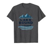 Lake Bound Mountain Adventure Boating Scenic T-Shirt, Men, Dark Heather Grey, M