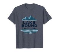 Lake Bound Mountain Adventure Boating Scenic T-Shirt, Men, Heather Blue, L