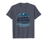 Lake Bound Mountain Adventure Boating Scenic T-Shirt, Men, Heather Blue, M