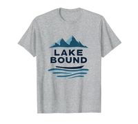 Lake Bound Mountain Adventure Boating Scenic T-Shirt, Men, Heather Grey, M