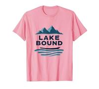 Lake Bound Mountain Adventure Boating Scenic T-Shirt, Men, Pink, M