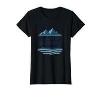 Lake Bound Mountain Adventure Boating Scenic T-Shirt, Women, Black, L