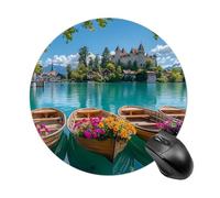 Lake Brienz in Switzerland Cute Mouse Pad with Non-Slip Rubber Base Round Mouse Mat Office Supplies