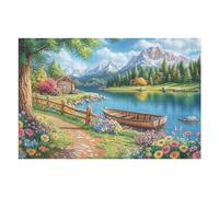 Lake Cabin Forest 1000 Piece Jigsaw Puzzle for Adults Happy Time Solo Leisure Time Challenging Fun No Dust Pieces Great Gift for Puzzle Enthusiasts 1000 PCS
