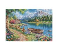 Lake Cabin Forest 300 Piece Jigsaw Puzzle for Adults Happy Time Weekend Hobby Creative Challenge No Duplicate Pieces Ideal Retirement Gift 300 PCS