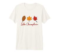 Lake Champlain Rustic Fall Leaves Oak Maple Autumn Foliage Premium T-Shirt