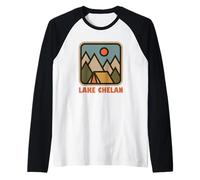 Lake Chelan Washington Nature Vacation Backpacking Souvenir Raglan Baseball Tee