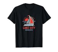 Lake City Minnesota Sailboat Sunset Design Value Graphic T-Shirt