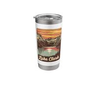 Lake Clark Sunset Mountain Reflections Art Stainless Steel Insulated Tumbler