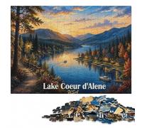 Lake Coeur d'Alene, USA Landscape Jigsaw Puzzle for Adults, 300 Pieces